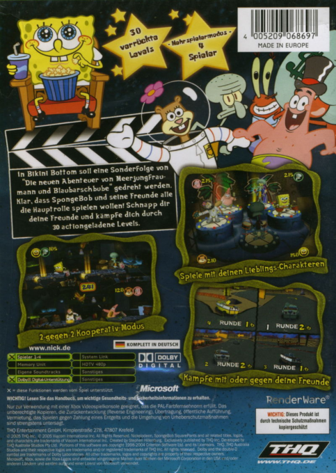 SpongeBob SquarePants : Lights, Camera, Pants! - Dos