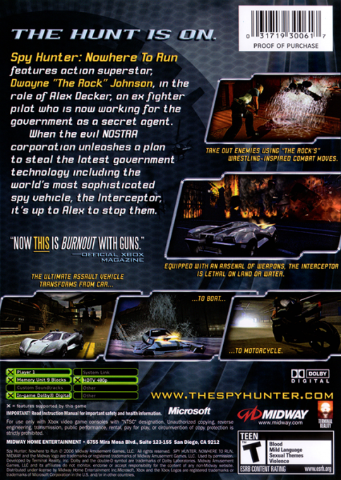 Spy Hunter : Nowhere to Run dos
