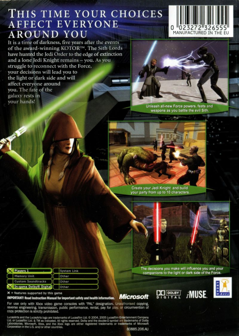 Star Wars : Knights of the Old Republic II : The Sith Lords dos