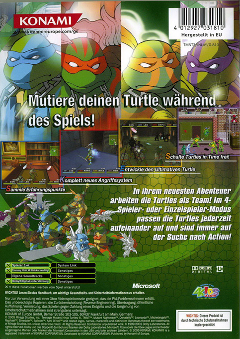 Teenage Mutant Ninja Turtles 3 : Mutant Nightmare dos