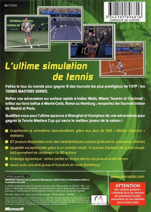 Tennis Masters Series 2003 dos