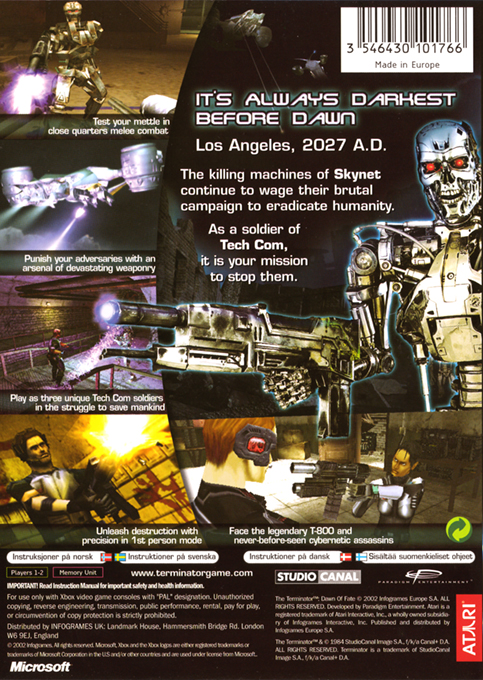 The Terminator : Un Autre Futur dos