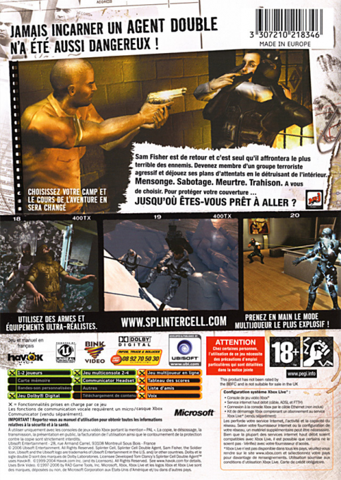 Tom Clancy's Splinter Cell : Double Agent dos