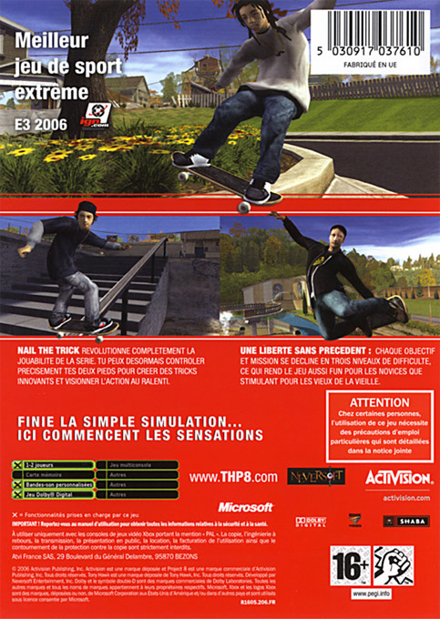 Tony Hawk's Project 8 dos