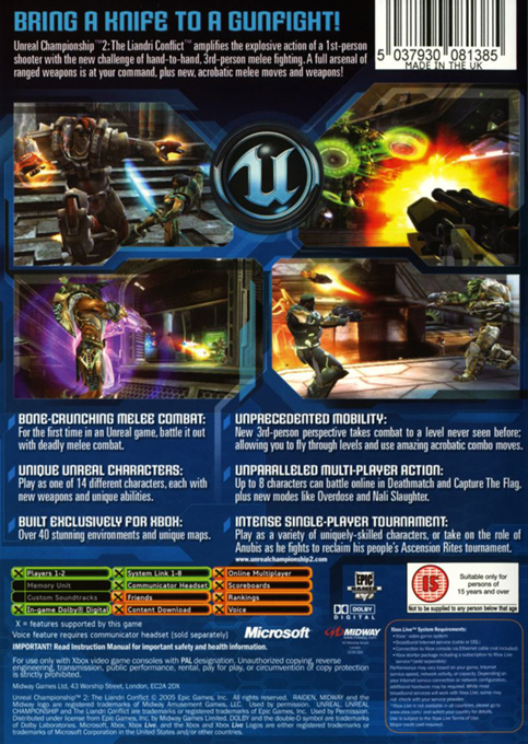 Unreal Championship 2 : The Liandri Conflict - Dos