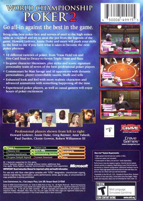 World Championship Poker 2 Featuring Howard Lederer - Dos