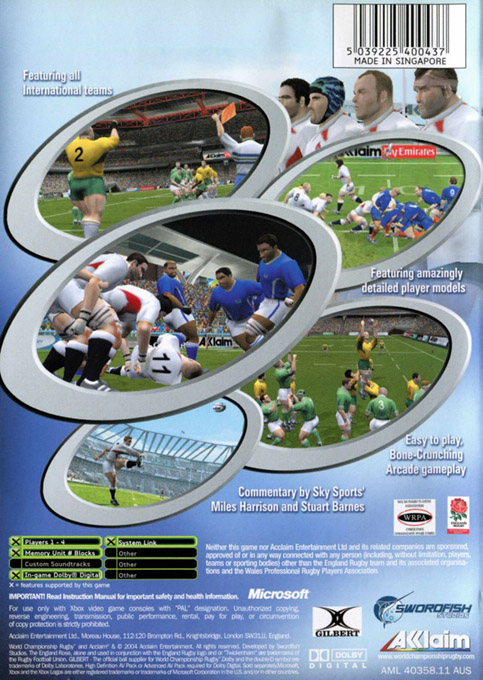 World Championship Rugby - Dos