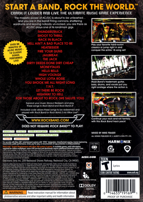 AC/DC Live : Rock Band Track Pack - Dos