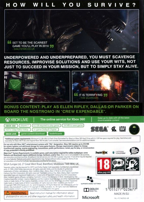 Alien : Isolation dos