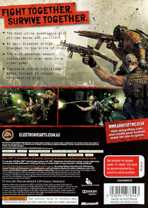 Army of Two : Le 40ème Jour - Dos