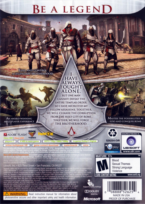 Assassin's Creed : Brotherhood - Dos