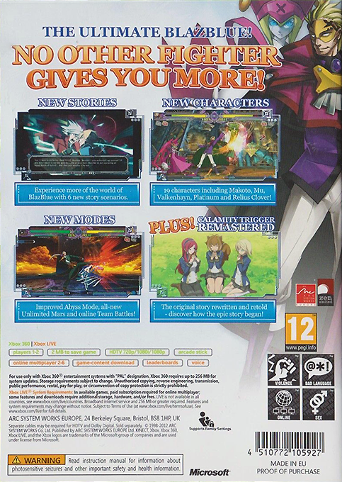 BlazBlue : Continuum Shift Extend dos