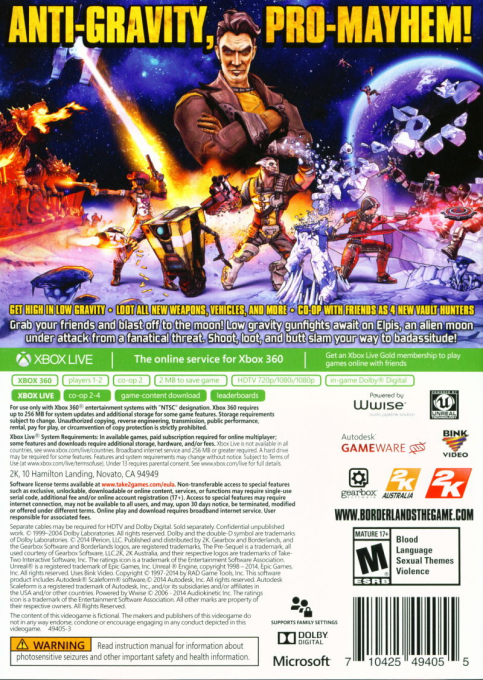 Borderlands The Pre-sequel ! dos
