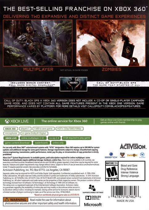 Call of Duty : Black Ops III dos