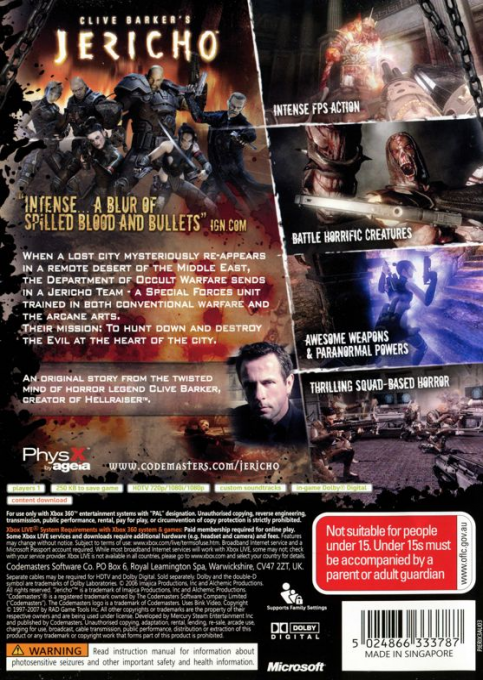 Clive Barker's Jericho dos