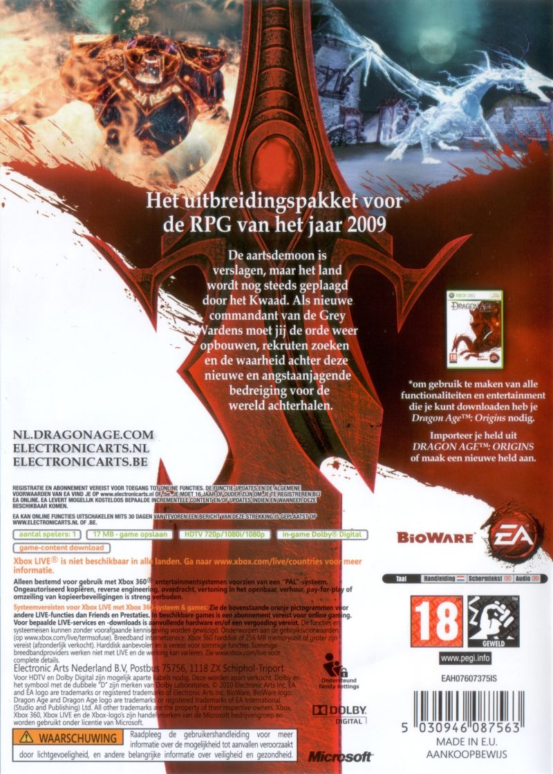 Dragon Age : Origins - Awakening - Dos