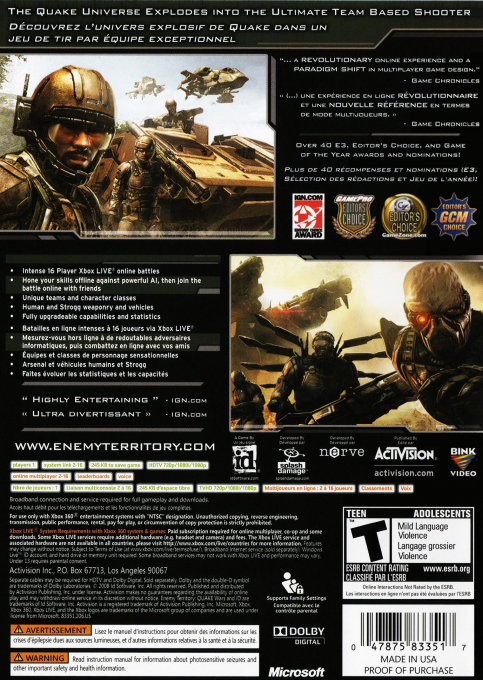 Enemy Territory : Quake Wars dos