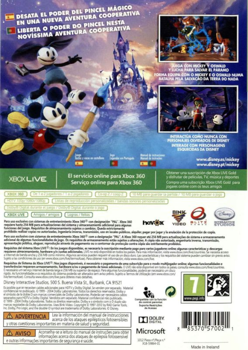 Epic Mickey : Le Retour des Héros dos