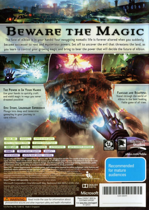 Fable : The Journey dos