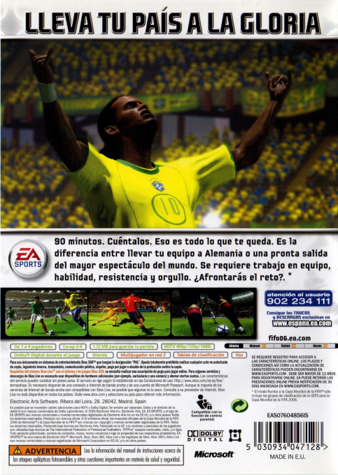 FIFA 06 : En Route pour la Coupe du Monde dos