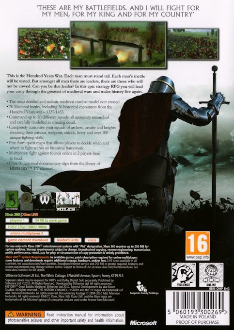 History : Great Battles Medieval dos