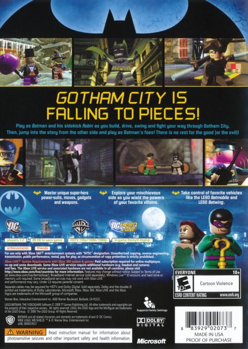 LEGO Batman : Le Jeu Vidéo - Dos