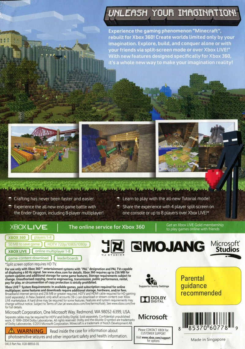 Minecraft: Xbox 360 Edition dos