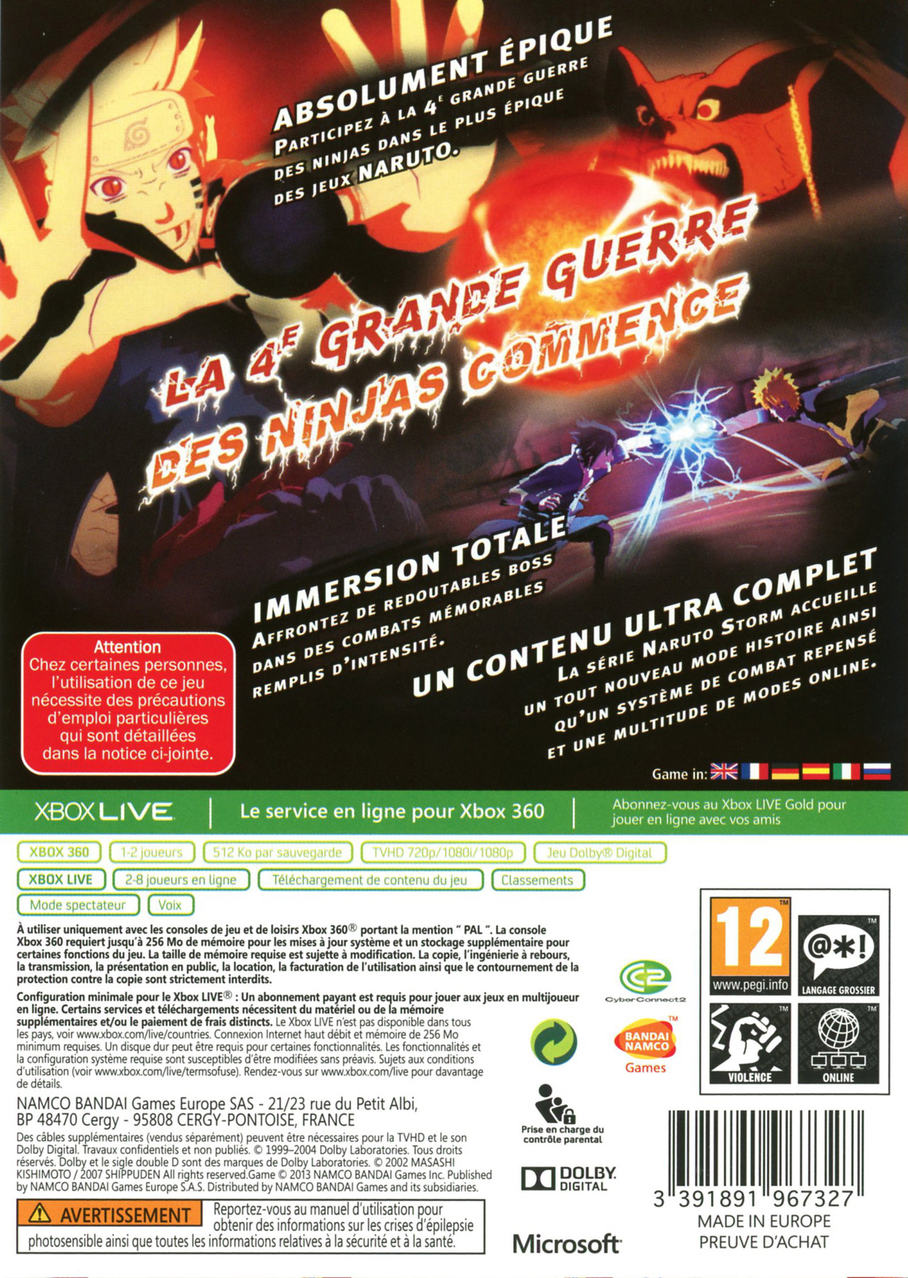Naruto Shippuden : Ultimate Ninja Storm 2 dos