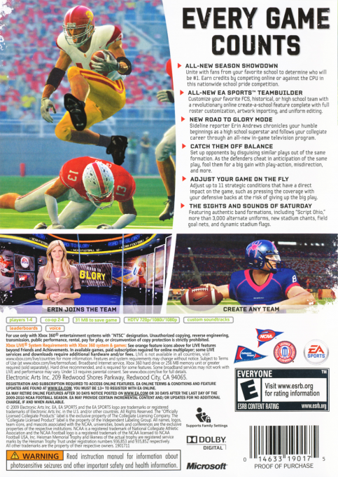 Ncaa Football 07 dos