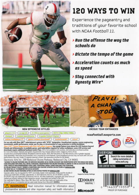 Ncaa Football 11 - Dos