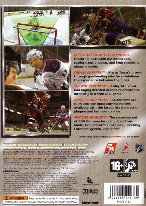 Nhl 2k6 dos