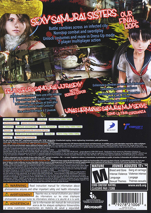 OneChanbara : Bikini Samurai Squad - Dos