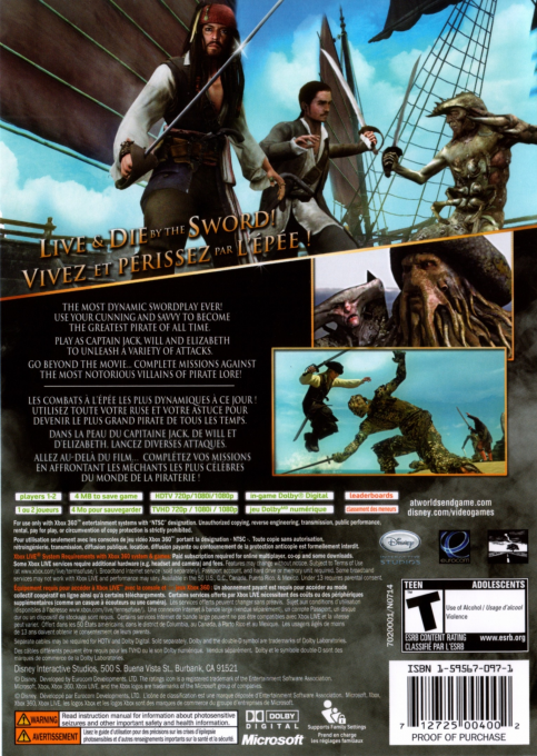 Pirates des Caraïbes : Jusqu'au Bout du Monde dos