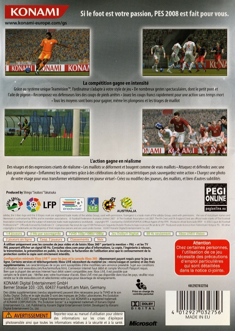 Pro Evolution Soccer 2008 dos