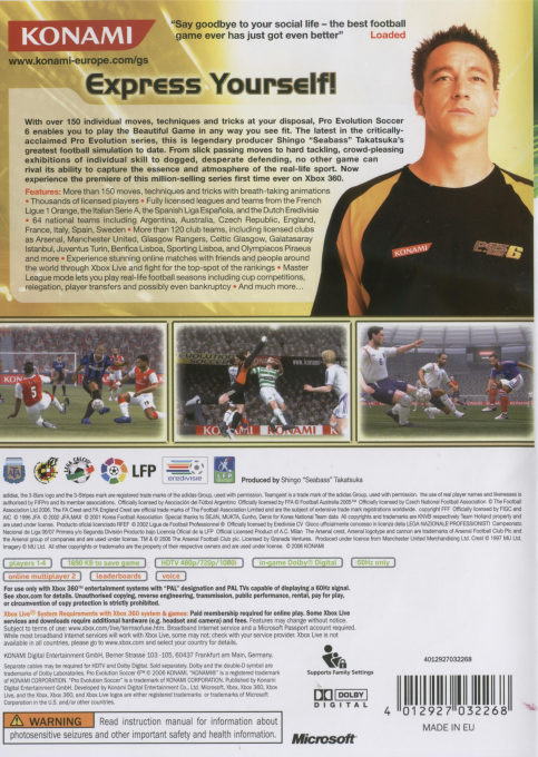 Pro Evolution Soccer 6 dos