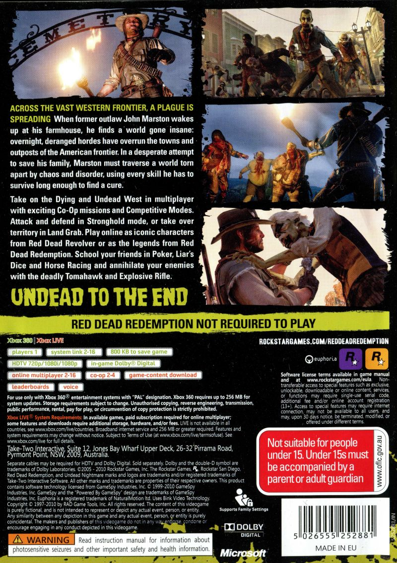 Red Dead Redemption : Undead Nightmare dos