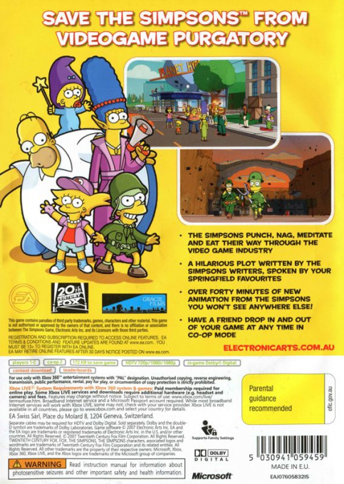 Simpsons Game, The dos