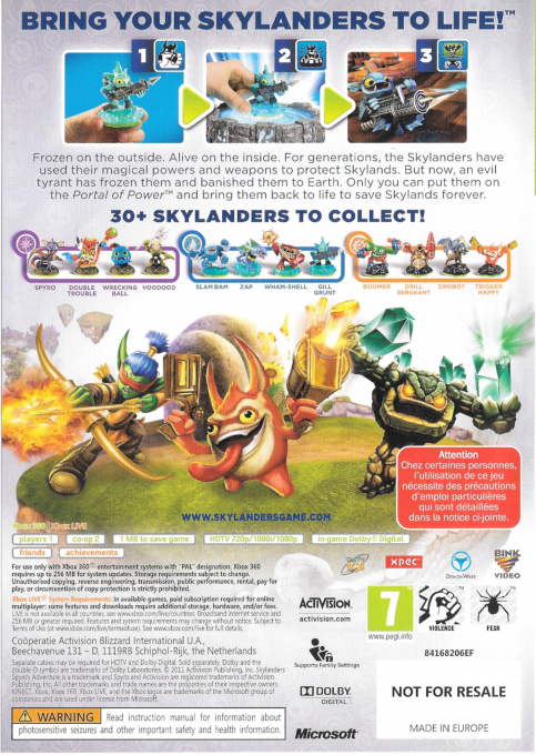 Skylanders : Spyro's Adventure - Dos