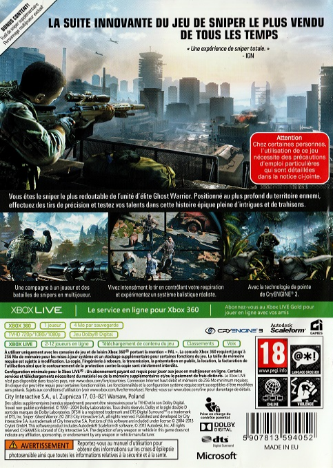 Sniper : Ghost Warrior dos