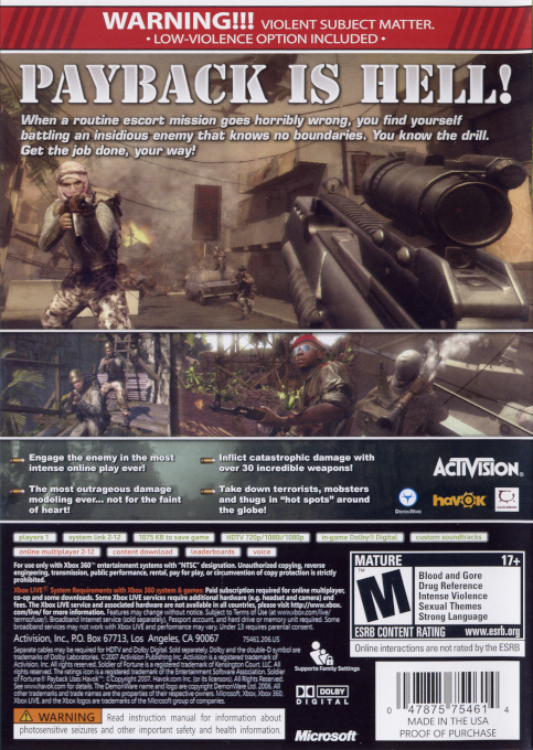 Soldier Of Fortune : Payback dos