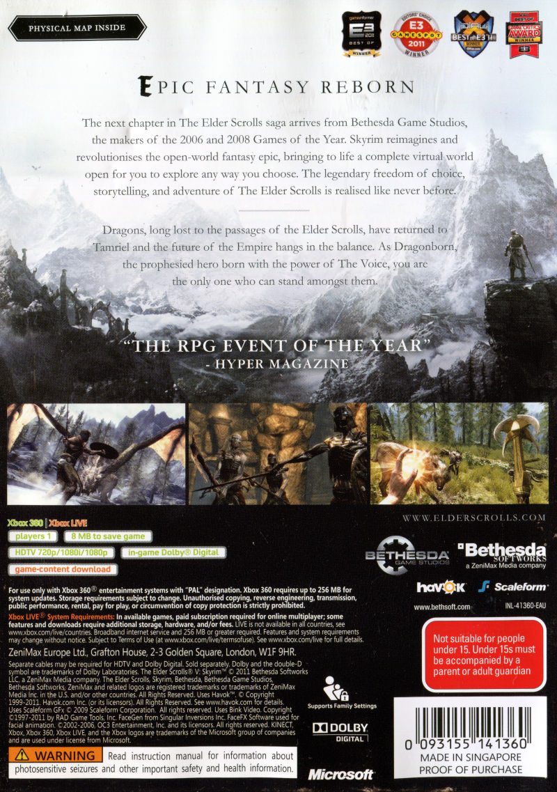 The Elder Scrolls V Skyrim LE dos