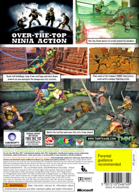 TMNT : Les Tortues Ninja - Dos