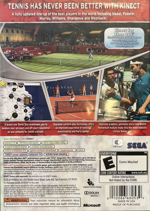Virtua Tennis 3 dos