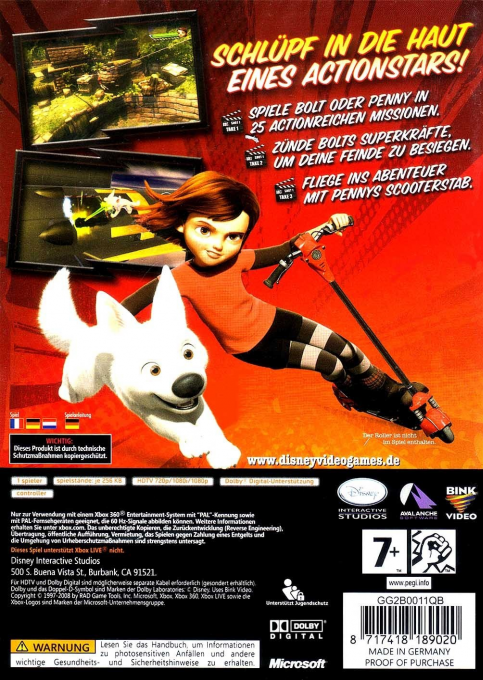 Volt : Star Malgré Lui - Dos