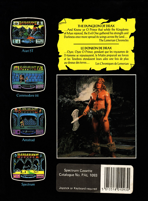 Barbarian 2 - The Dungeon Of Drax dos