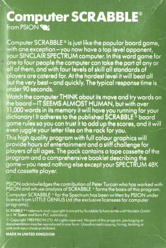 Computer Scrabble dos