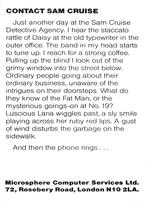 Contact Sam Cruise dos