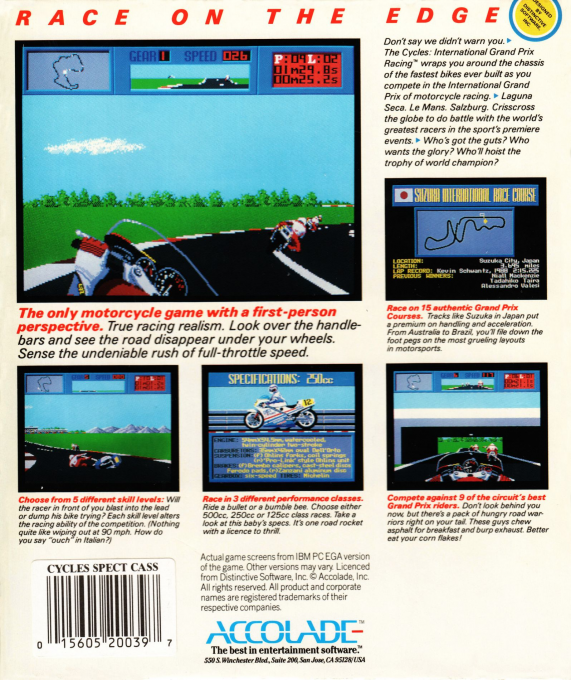 Cycles - International Grand Prix Racing, The dos